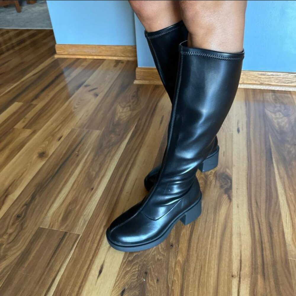 Danika Stretch Tall Combat Boots with Memory Foam Insole - Wild Fable™ Black 11 - Picture 2 of 12